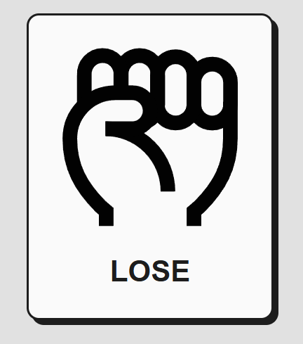 example card of rock with lose condition